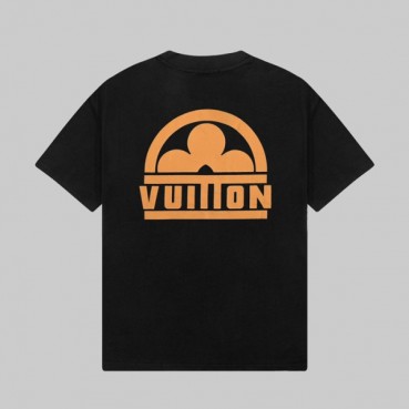 루이비통 남성 블랙 크루넥 반팔티 - Louis vuitton Mens Black Short sleeved T