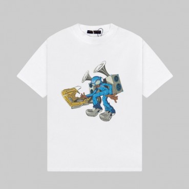 루이비통 남성 화이트 크루넥 반팔티 - Louis vuitton Mens White Short sleeved T