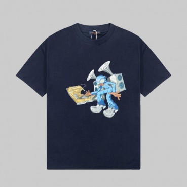 루이비통 남성  네이비 크루넥 반팔티 - Louis vuitton Mens Navy Short sleeved T