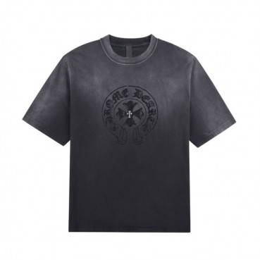 크롬하츠 남성 블랙 크루넥 반팔티 - Chrom Hearts Mens Black Short sleeved T