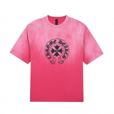 크롬하츠 남성 핑크 크루넥 반팔티 - Chrom Hearts Mens Pink Short sleeved T