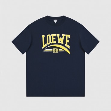 로에베 남/녀 이니셜 네이비 반팔티 - Loewe Unisex Navy Short sleeved T