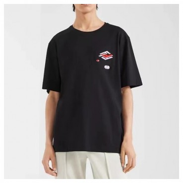펜디 남성 블랙 크루넥 반팔티 - Fendi Mens Black Short sleeved T