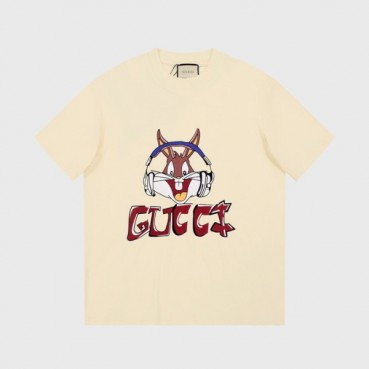 구찌 남/녀 아이보리 크루넥 반팔티 - Gucci Unisex Ivory Short sleeved T