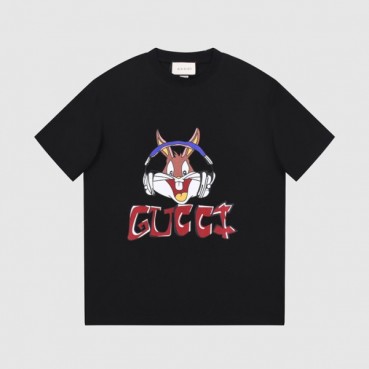 구찌 남/녀 블랙 크루넥 반팔티 - Gucci Unisex Black Short sleeved T