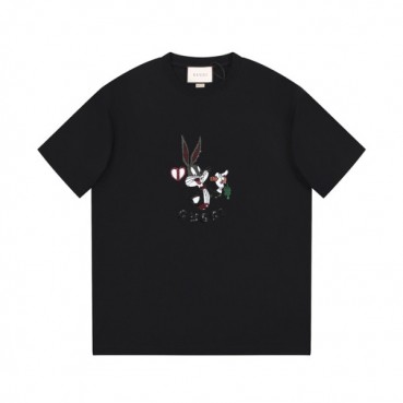 구찌 남/녀 블랙 크루넥 반팔티 - Gucci Unisex Black Short sleeved T