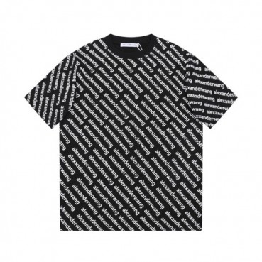 알렉산더왕 남성 이니셜 블랙 반팔티 - Alexander wang Mens Black Tshirts 
