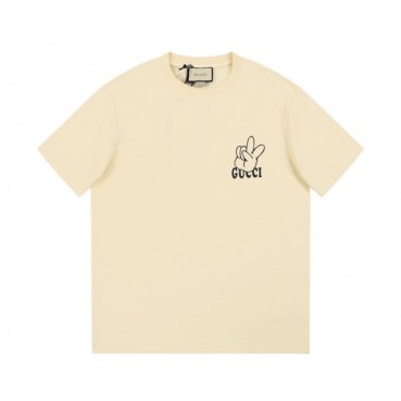 구찌 남/녀 아이보리 크루넥 반팔티 - Gucci Unisex Ivory Tshirts 