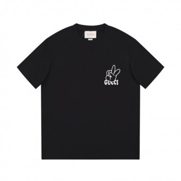 구찌 남/녀 블랙 크루넥 반팔티 - Gucci Unisex Black Tshirts 