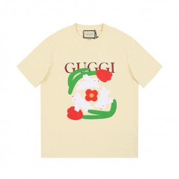 구찌 남/녀 아이보리 크루넥 반팔티 - Gucci Unisex Ivory Tshirts 