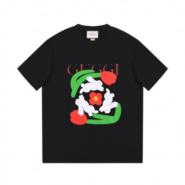 구찌 남/녀 블랙 크루넥 반팔티 - Gucci Unisex Black Tshirts 