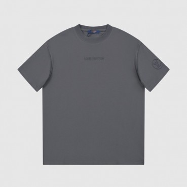 루이비통 남성 그레이 크루넥 반팔티 - Louis vuitton Mens Gray Tshirts 