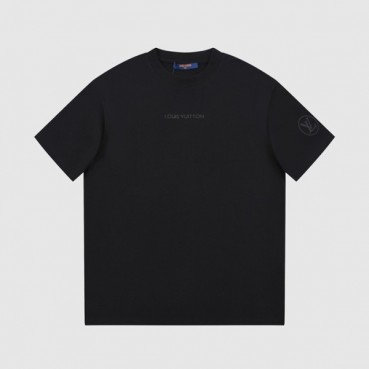 루이비통 남성 블랙 크루넥 반팔티 - Louis vuitton Mens Black Tshirts 
