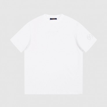 루이비통 남성 화이트 크루넥 반팔티 - Louis vuitton Mens White Tshirts 