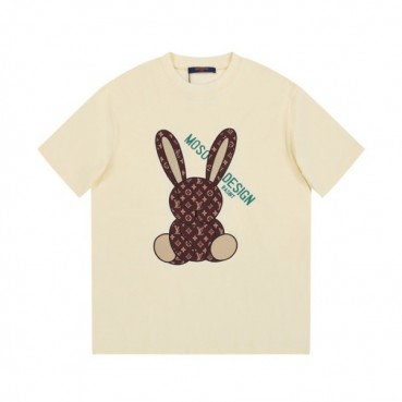 루이비통 남성 아이보리 크루넥 반팔티 - Louis vuitton Mens Ivory Tshirts 