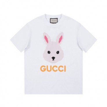 구찌 남/녀 화이트 크루넥 반팔티 - Gucci Unisex White Tshirts 