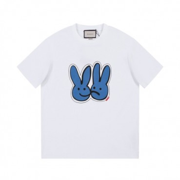 구찌 남/녀 화이트 크루넥 반팔티 - Gucci Unisex White Tshirts 