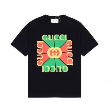 구찌 남/녀 블랙 크루넥 반팔티 - Gucci Unisex Black Tshirts 