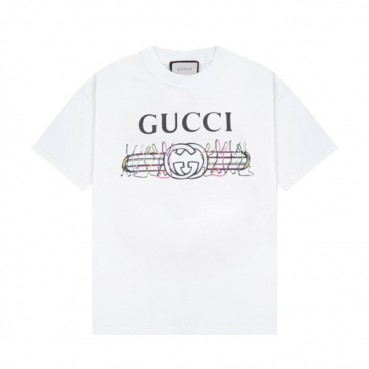 구찌 남/녀 화이트 크루넥 반팔티 - Gucci Unisex White Tshirts 