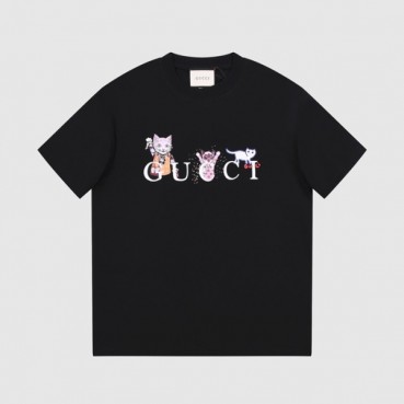 구찌 남/녀 블랙 크루넥 반팔티 - Gucci Unisex Black Tshirts 