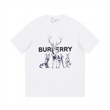 버버리 남성 화이트 크루넥 반팔티 - Burberry Mens White Tshirts 