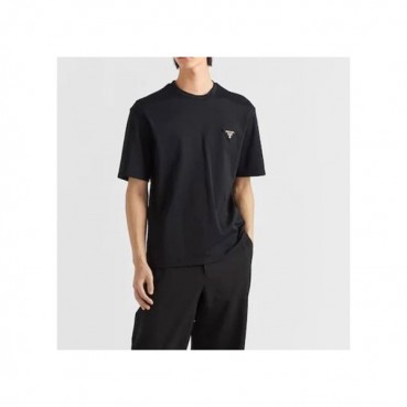 프라다 남성 크루넥 블랙 반팔티 - Prada Mens Black Tshirts 