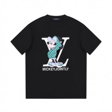 루이비통 남성 블랙 크루넥 반팔티 - Louis vuitton Mens Black Tshirts 