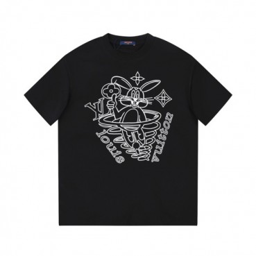 루이비통 남성 블랙 크루넥 반팔티 - Louis vuitton Mens Black Tshirts 