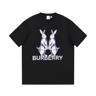 버버리 남성 블랙 크루넥 반팔티 - Burberry Mens Black Tshirts 