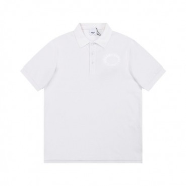 버버리 남성 화이트 폴로 반팔티 - Burberry Mens White Tshirts 