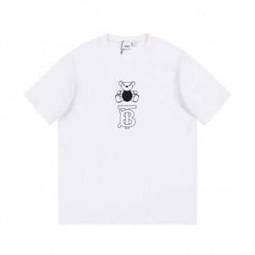 버버리 남성 화이트 크루넥 반팔티 - Burberry Mens White Tshirts 