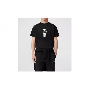 버버리 남성 블랙 크루넥 반팔티 - Burberry Mens Black Tshirts 