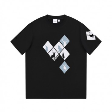 버버리 남성 블랙 크루넥 반팔티 - Burberry Mens Black Tshirts 