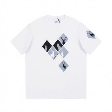 버버리 남성 화이트 크루넥 반팔티 - Burberry Mens White Tshirts 