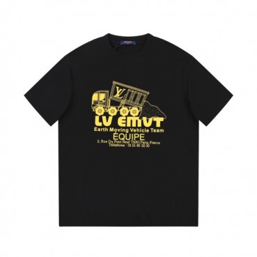 루이비통 남성 블랙 크루넥 반팔티 - Louis vuitton Mens Black Tshirts 