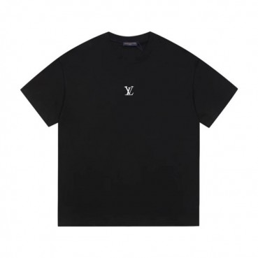 루이비통 남성 블랙 크루넥 반팔티 - Louis vuitton Mens Black Tshirts 
