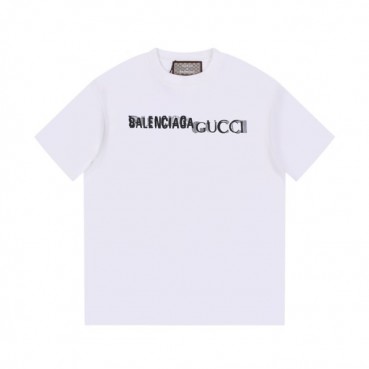 발렌시아가 남성 크루넥 화이트 반팔티 - Balenciaga Mens White Tshirts 