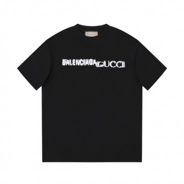발렌시아가 남성 크루넥 블랙 반팔티 - Balenciaga Mens Black Tshirts 