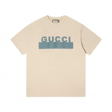 구찌 남/녀 아이보리 크루넥 반팔티 - Gucci Unisex Ivory Tshirts 