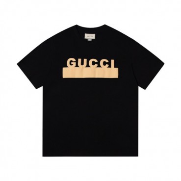 구찌 남/녀 블랙 크루넥 반팔티 - Unisex Black Tshirts 