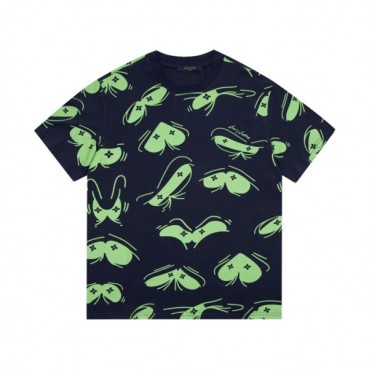 루이비통 남성 블랙 크루넥 반팔티 - Mens Black Tshirts 