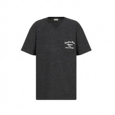 디올 남성 그레이 크루넥 반팔티 - Mens Gray Tshirts 