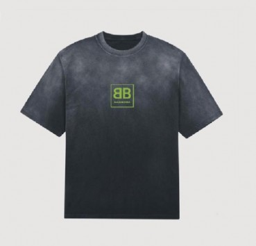 발렌시아가 남성 크루넥 블랙 반팔티 - Mens Black Tshirts 