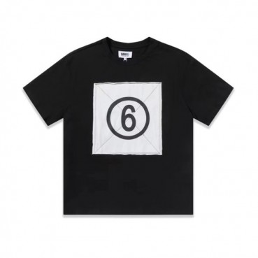 메종마르지엘라 남/녀 크루넥 블랙 반팔티 - Unisex Black Tshirts 