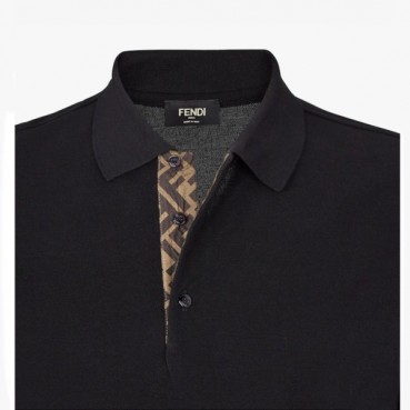 펜디 남성 블랙 폴로 반팔티 - Mens Black Tshirts 