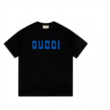 구찌 남/녀 블랙 크루넥 반팔티 - Unisex Black Tshirts 