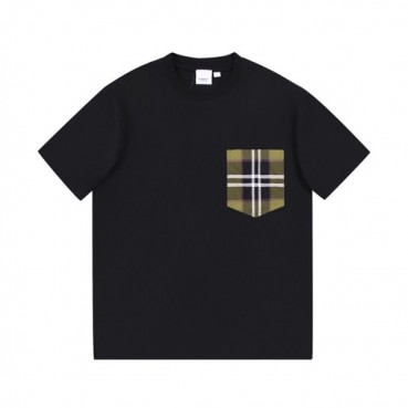 버버리 남성 블랙 크루넥 반팔티 - Mens Black Tshirts 