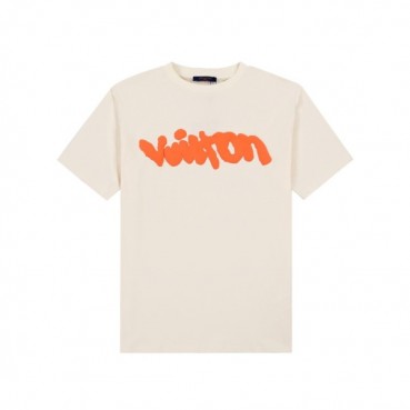 루이비통 남성 아이보리 크루넥 반팔티 - Mens Ivory Tshirts 