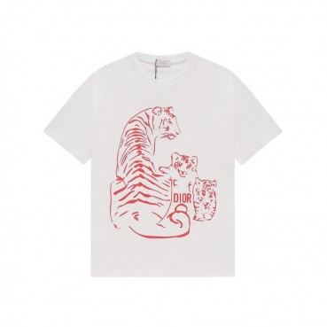 디올 남성 화이트 크루넥 반팔티 - Mens White Tshirts 