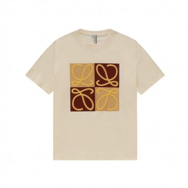 로에베 남/녀 이니셜 아이보리 반팔티 - Unisex Ivory Tshirts 